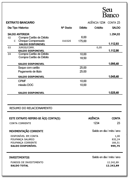 IGF: Banco / Cheque / Conta: Como preencher um cheque